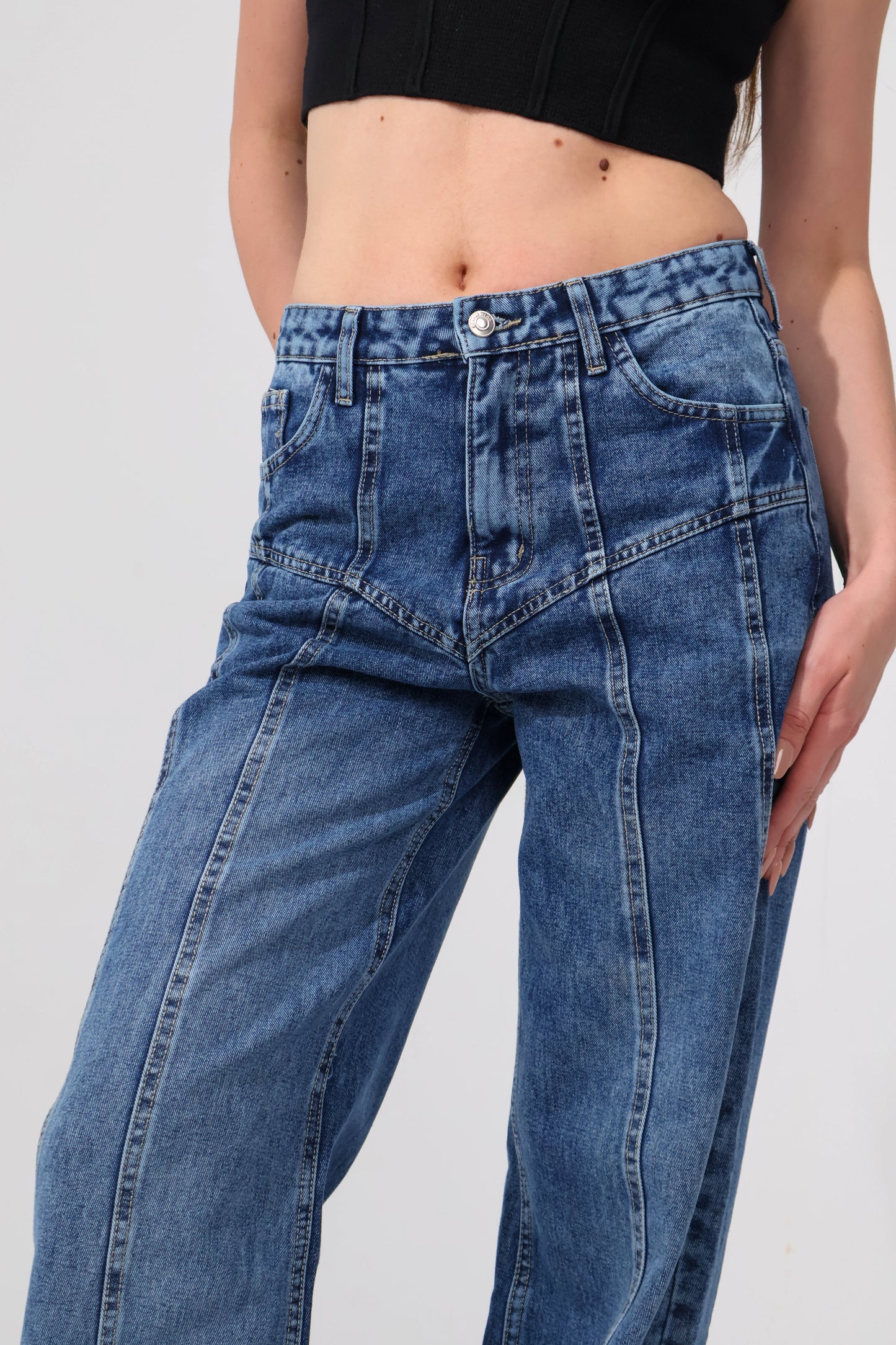 Striped Denim Pants