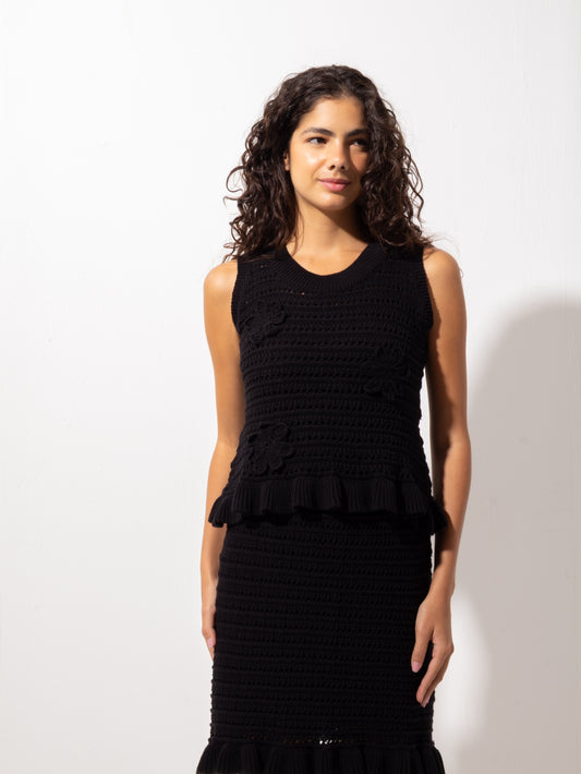 Black Mini Skirt Set
