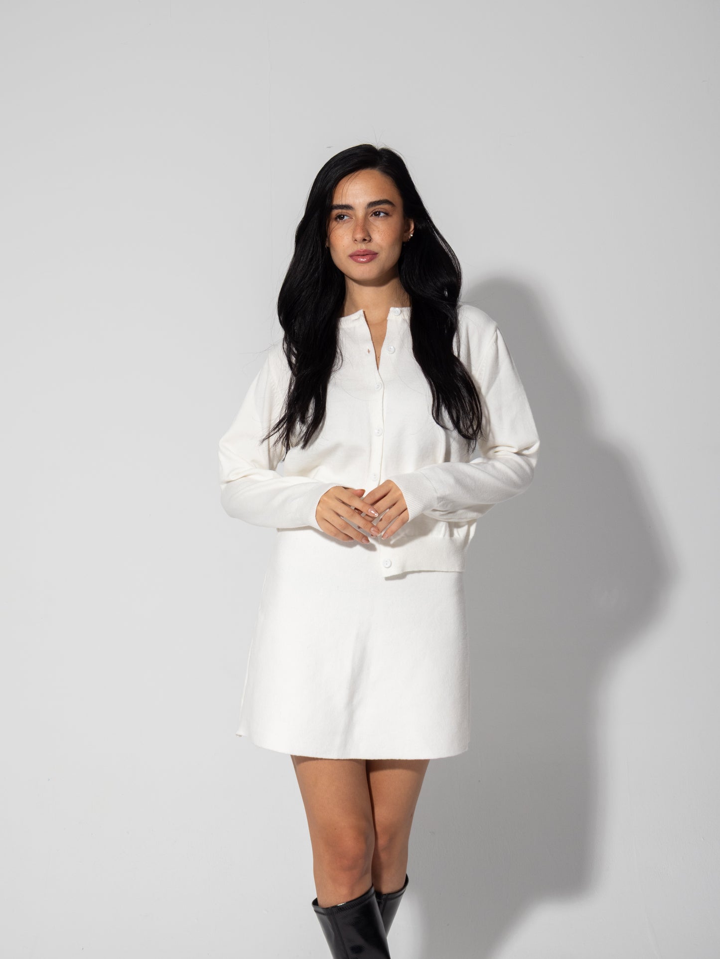 Cardi Knit Skirt Set