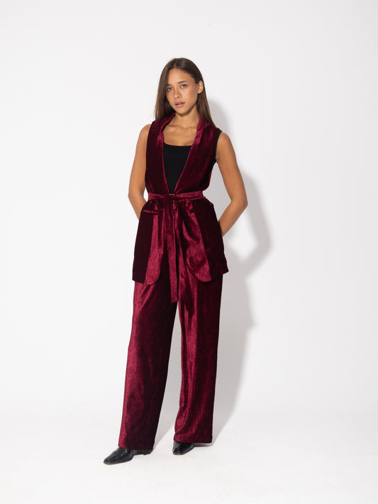 Velvet Vest Set