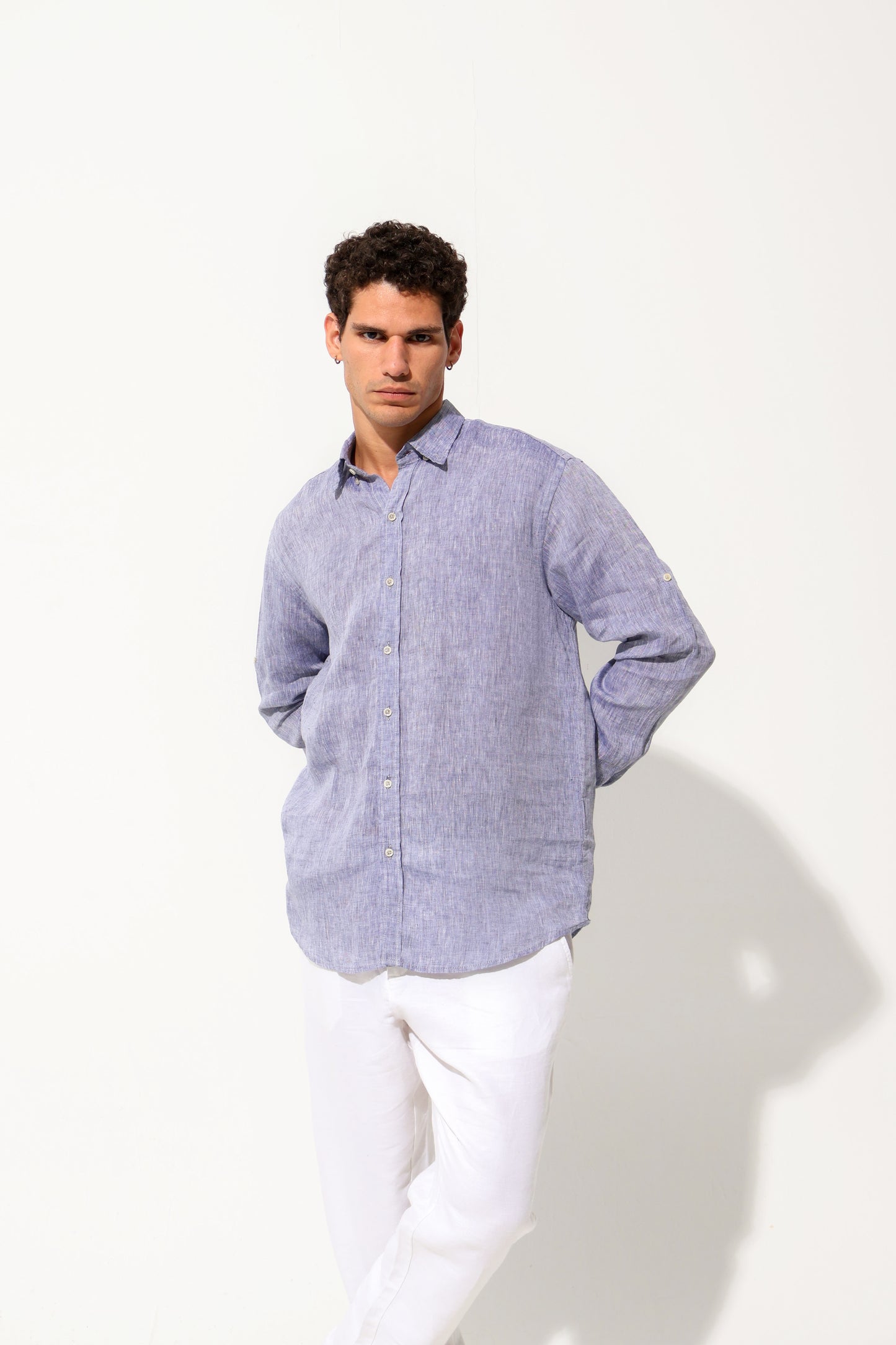Navy Premium Linen Shirt