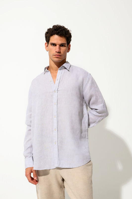 Grey Premium Linen Shirt