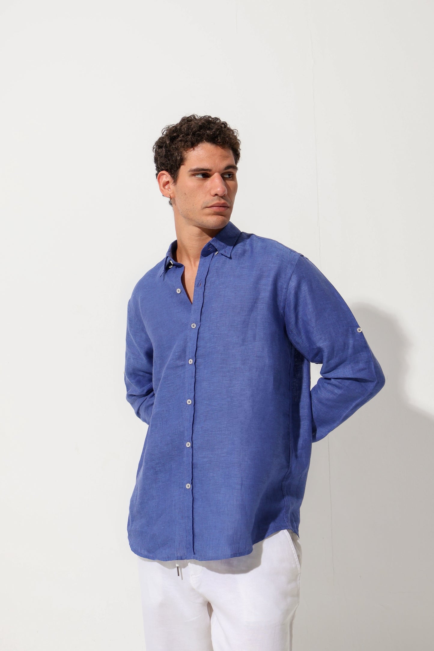 Dark Blue Premium Linen Shirt