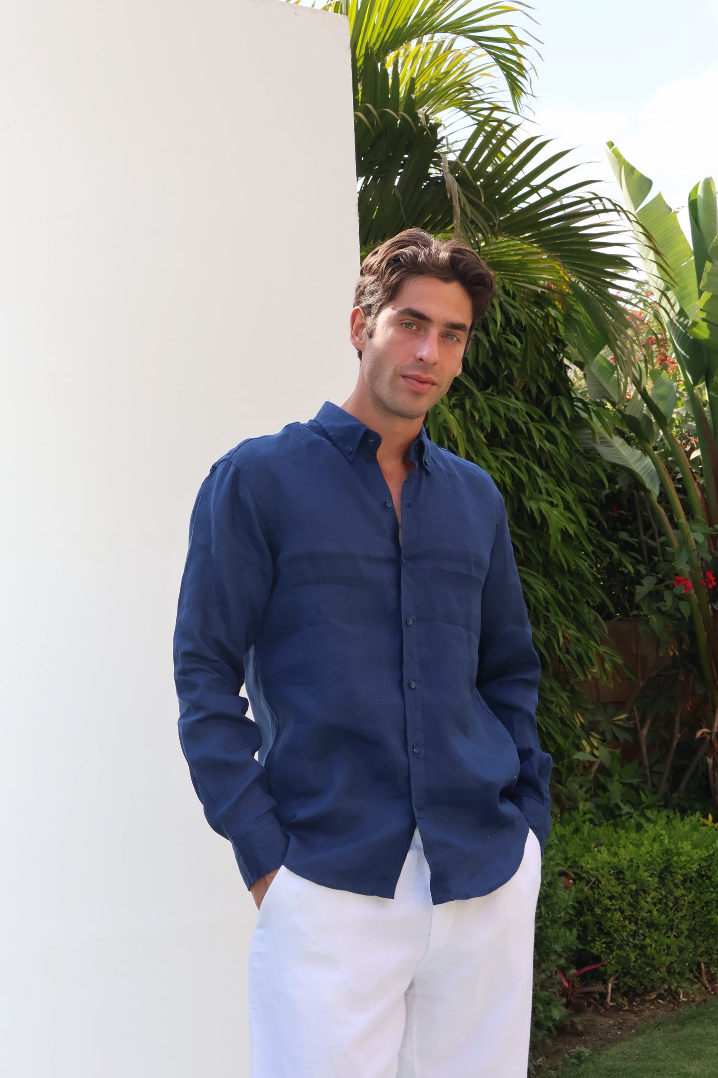 Dark Blue Premium Linen Shirt