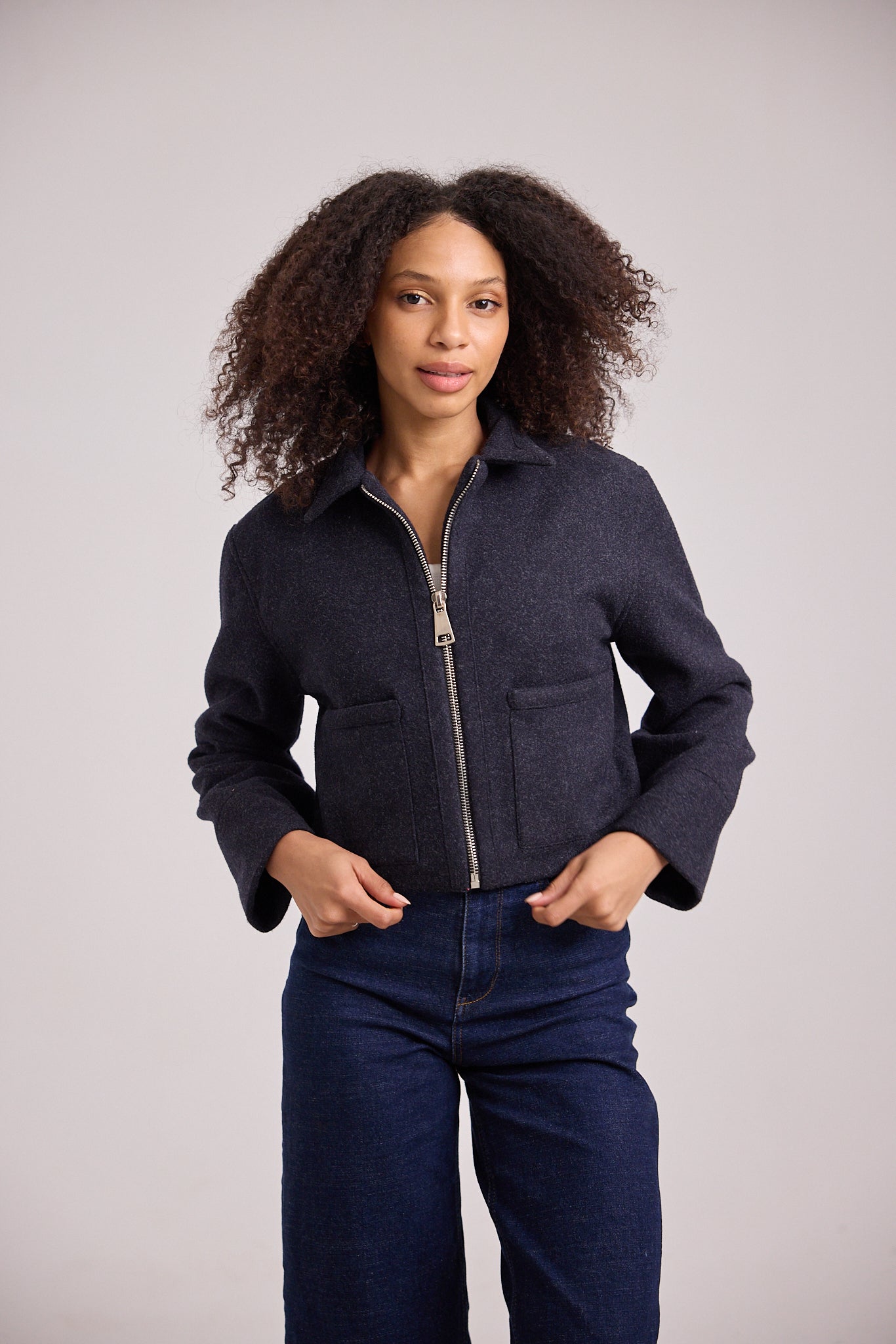 Cropped Soft Wool Jacket