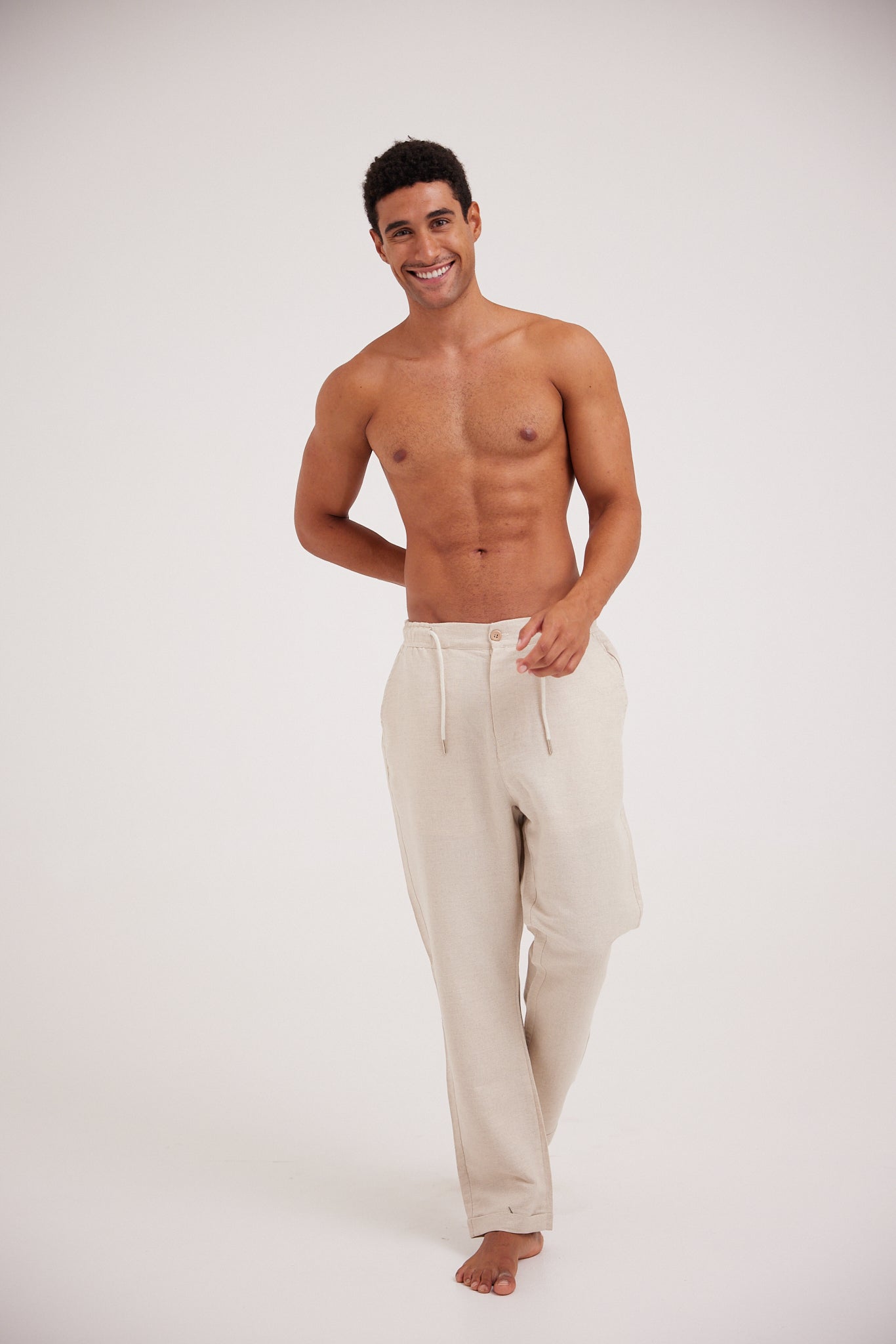 Beige Linen Pants