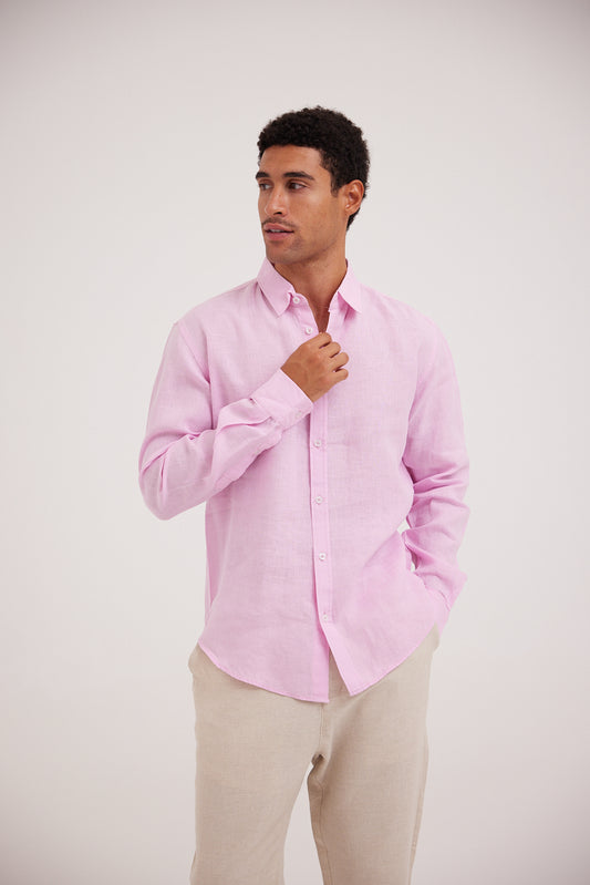 Pink Linen Shirt