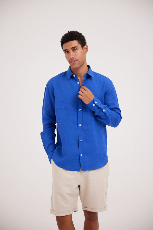 Navy Linen Shirt