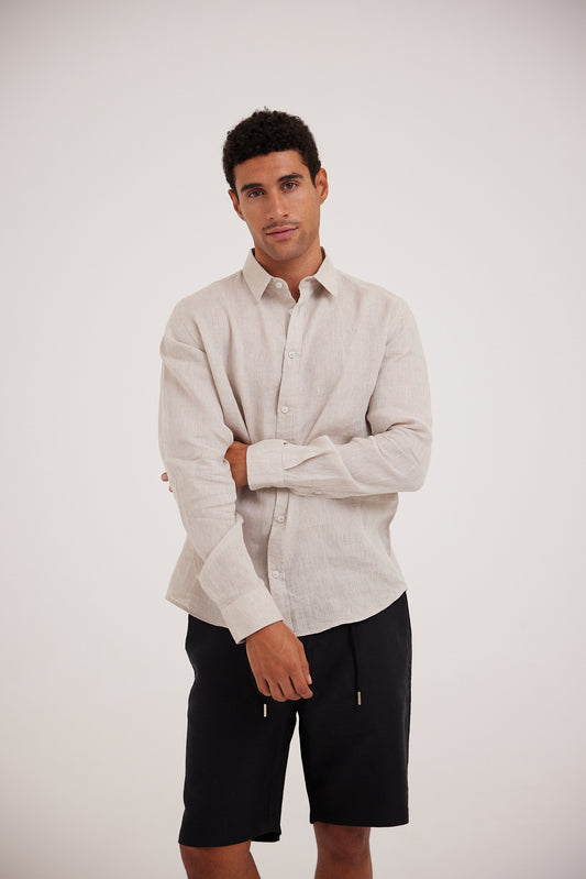 Beige Linen Shirt