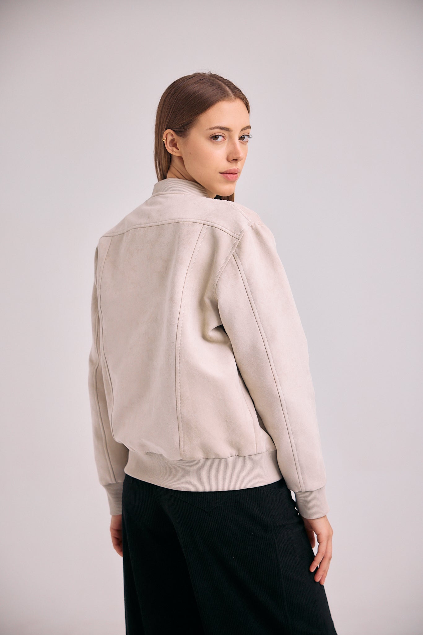 Women's Suede Bomber Jacket